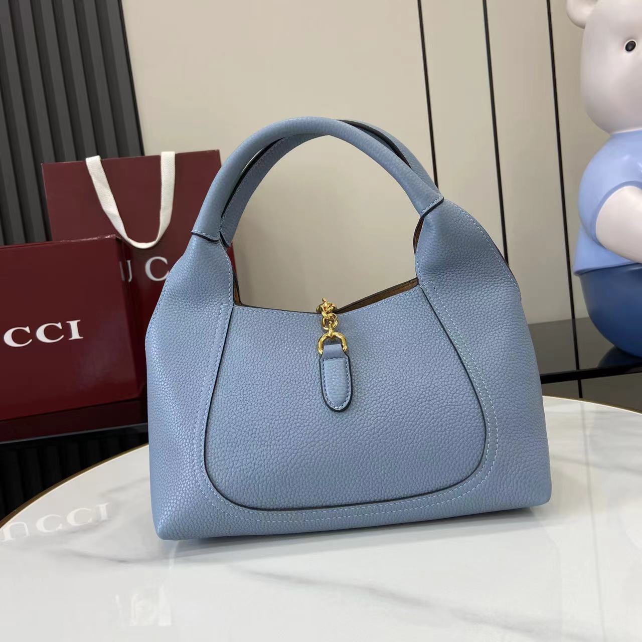 Bagsaaa Gvc*1 Softbit medium top handle bag 837467 light blue - 27.5cm