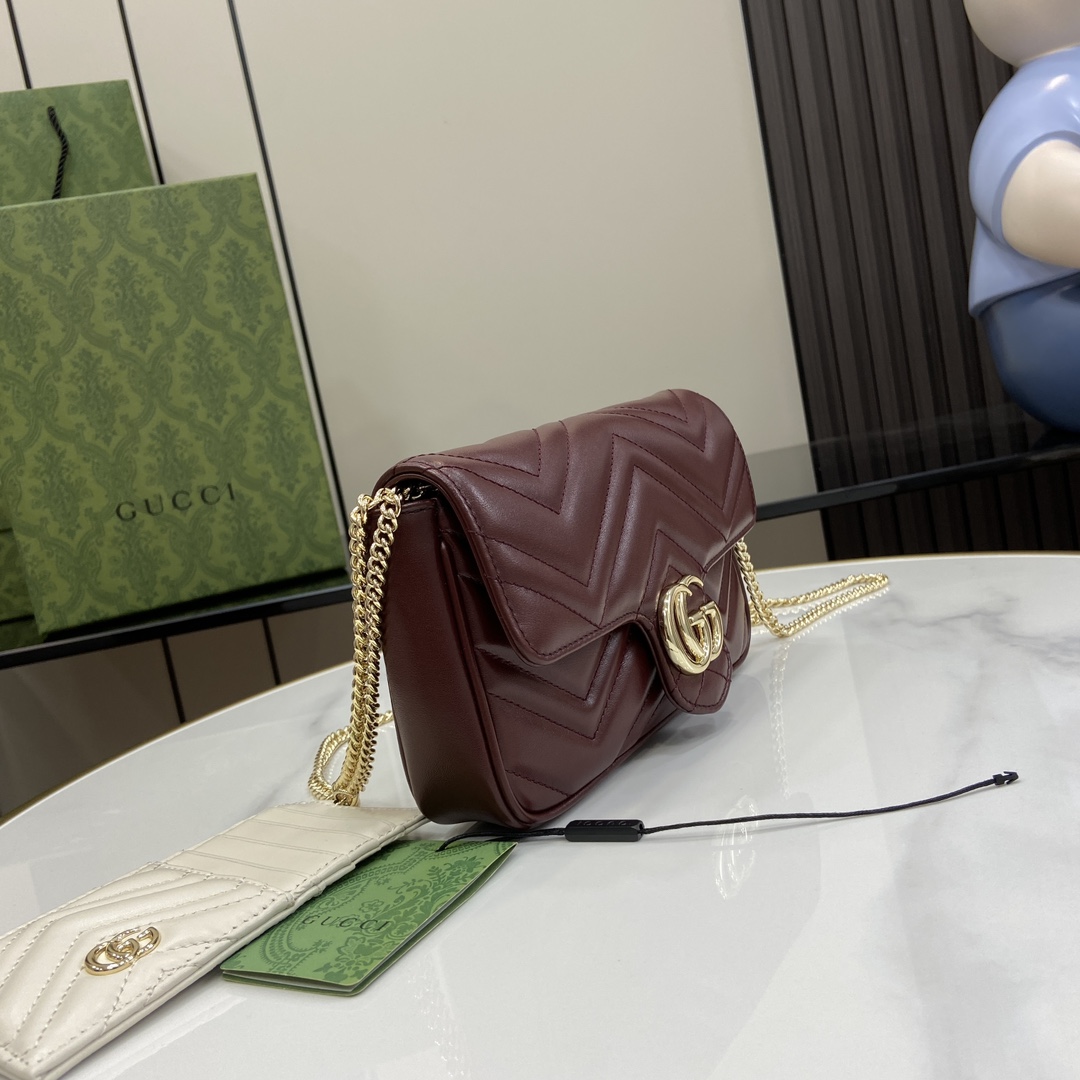Bagsaaa Gvc*1 GG Marmont small shoulder bag 751526 red - 21cm