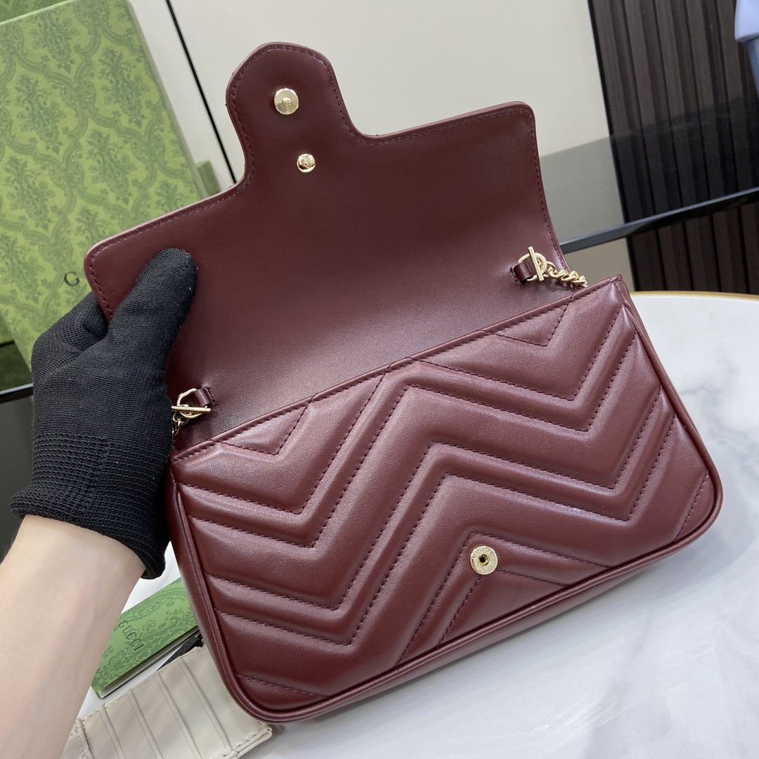 Bagsaaa Gvc*1 GG Marmont small shoulder bag 751526 red - 21cm