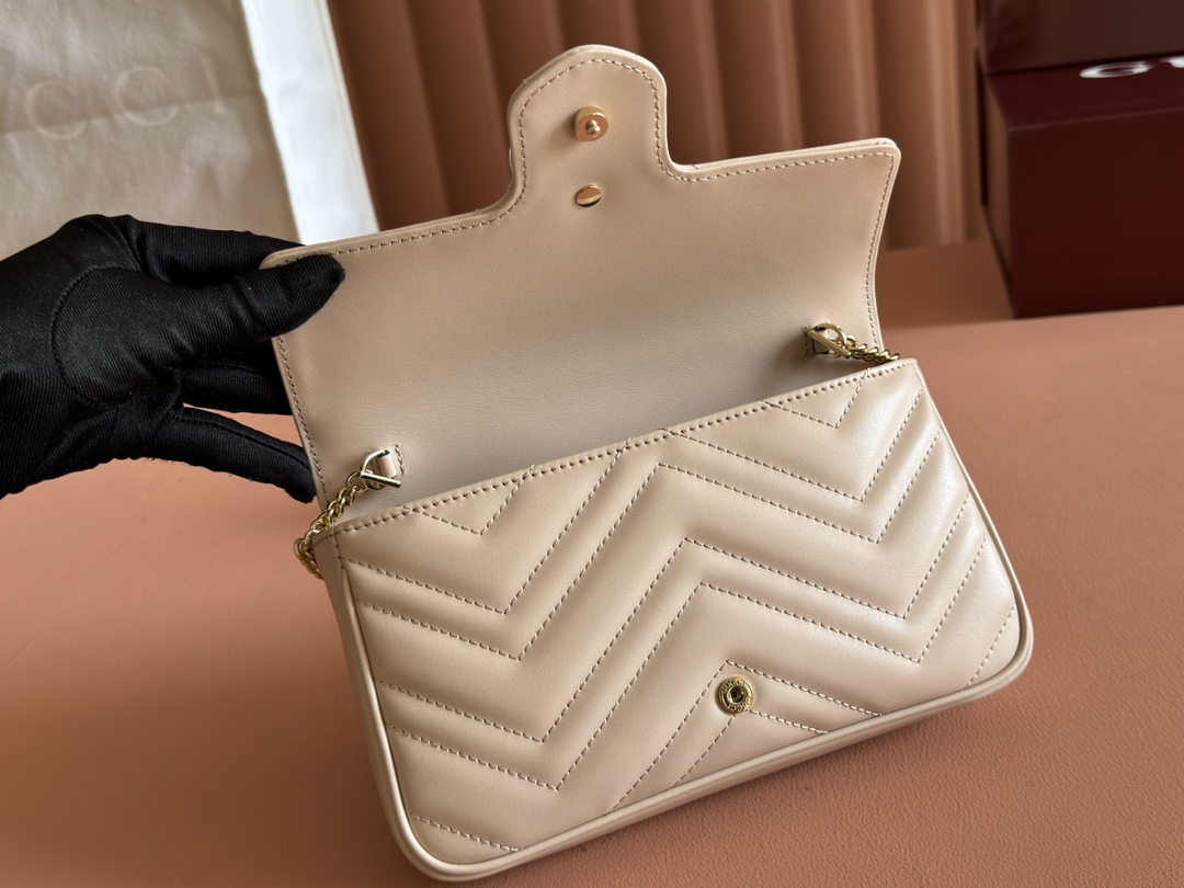 Bagsaaa Gvc*1 GG Marmont small shoulder bag 751526 light pink - 21cm