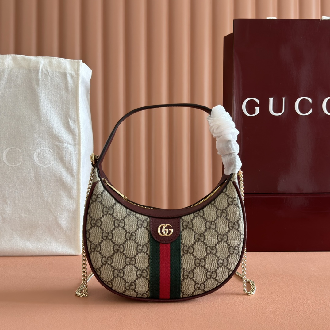 Bagsaaa Gvc*1 Ophidia small shoulder bag 838463 beige & red - 20cm