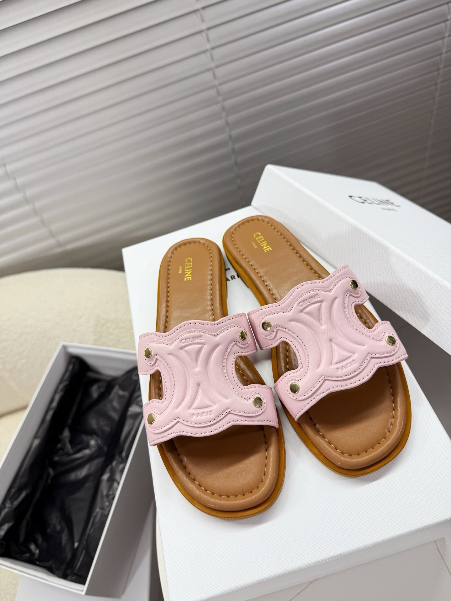 Bagsaaa Ce1i*e Marina Mule In Calfskin Pink