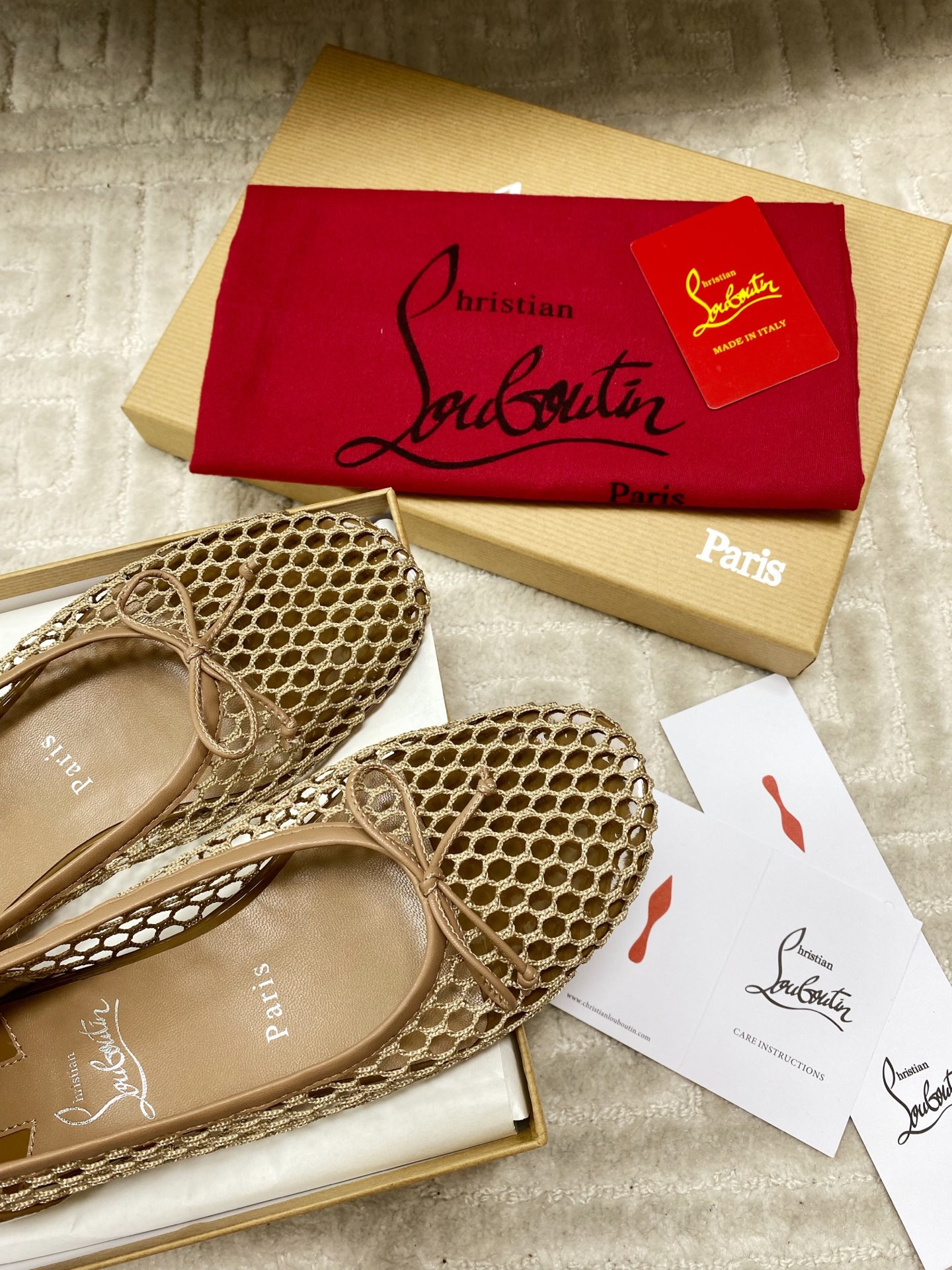 Bagsaaa Chr1st1an Louboutin Sweetie Jane ballerinas beige