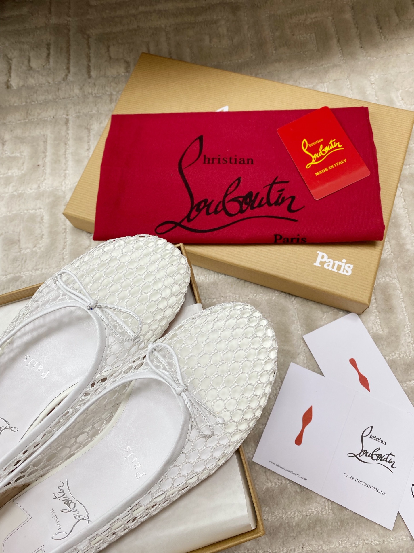 Bagsaaa Chr1st1an Louboutin Sweetie Jane ballerinas white