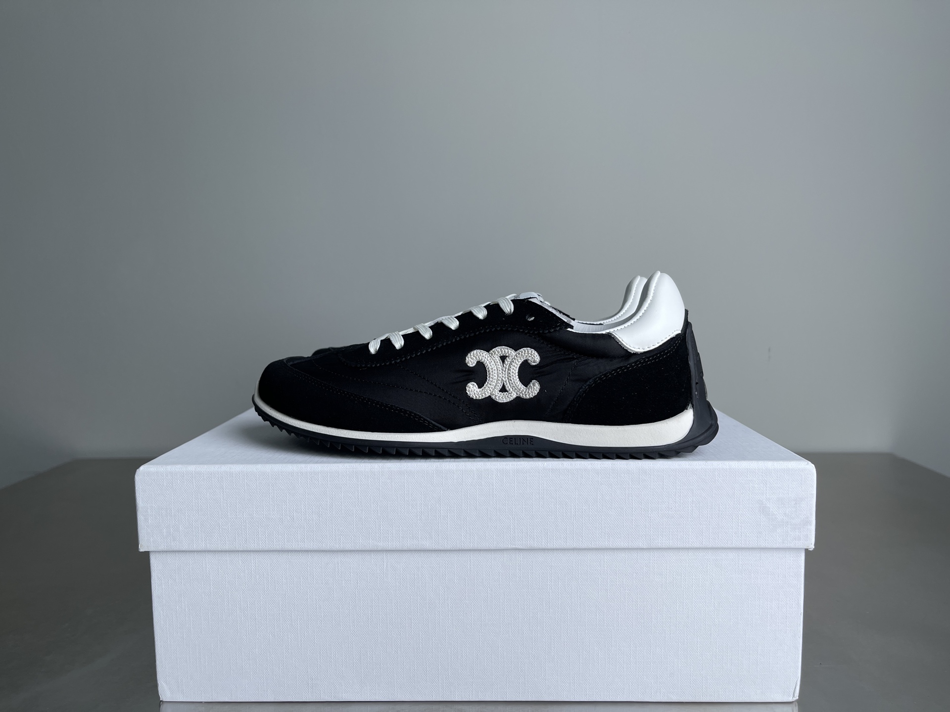 Bagsaaa Ce1i*e Racer - Low Top Sneaker In Nylon Suede And Calfskin black