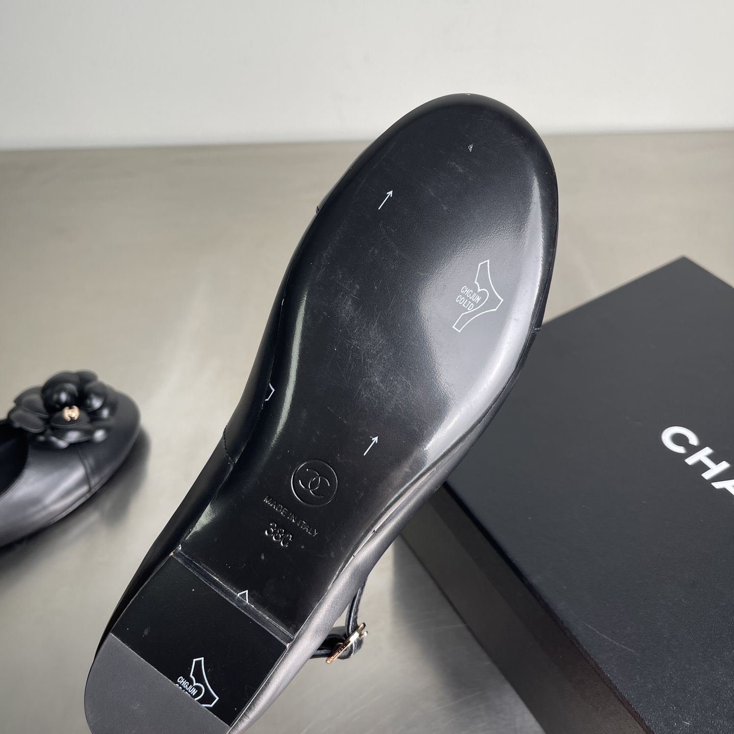 Bagsaaa Ch**el Ballet flats G46520 Black Calfskin