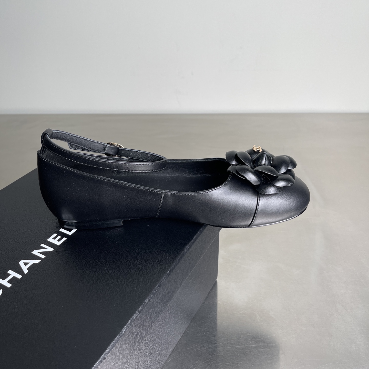 Bagsaaa Ch**el Ballet flats G46520 Black Calfskin