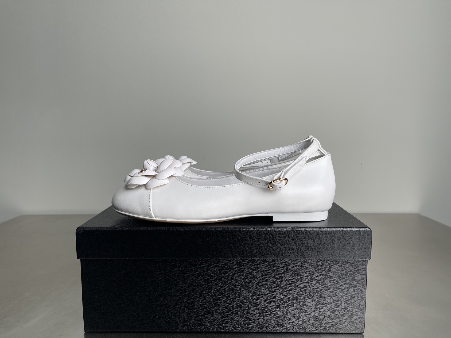 Bagsaaa Ch**el Ballet flats G46520 White Calfskin