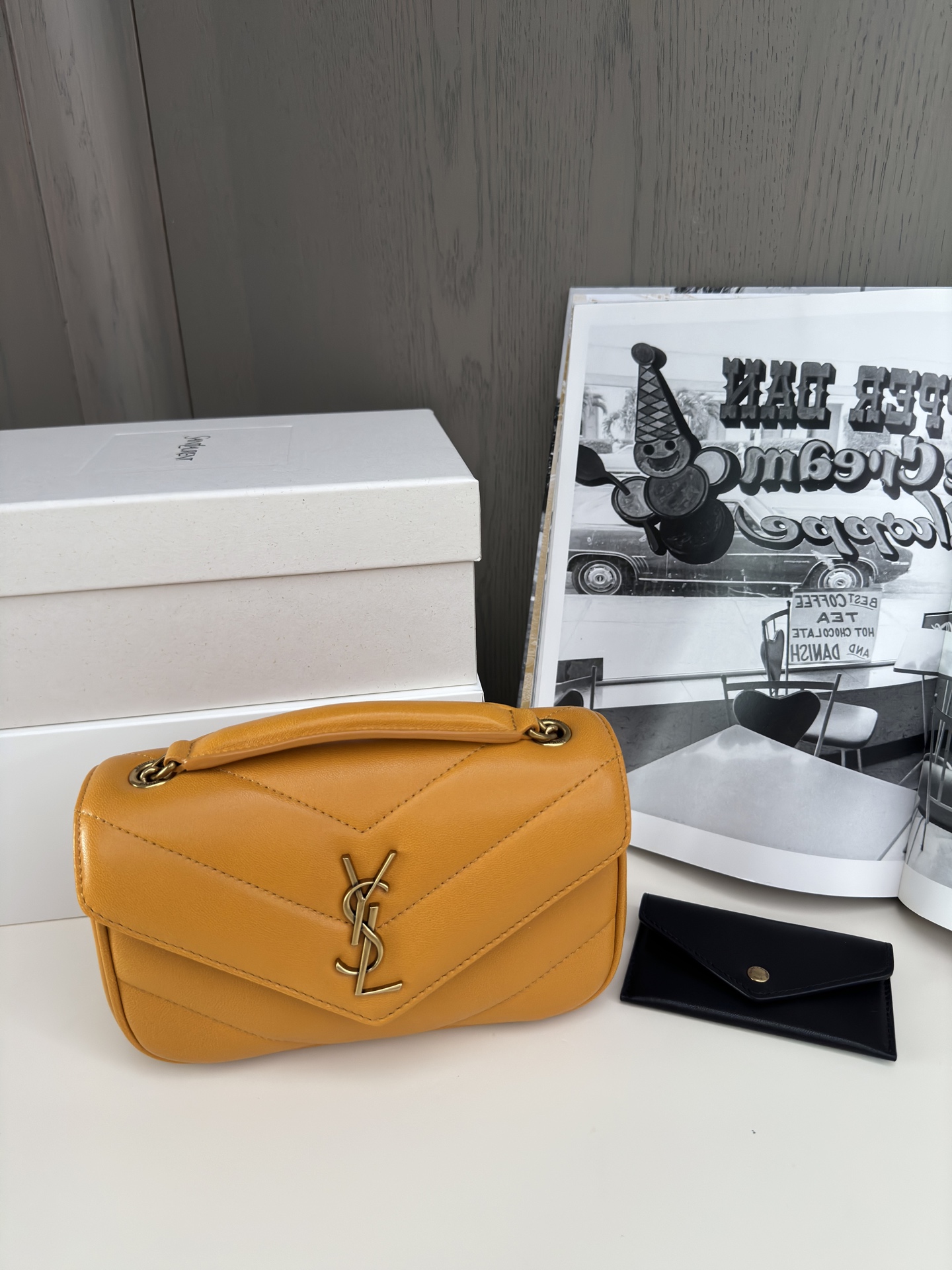 Bagsaaa Y51 Loulou Mini In Lambskin 821749 Caramel - 20 X 12 X 5 CM