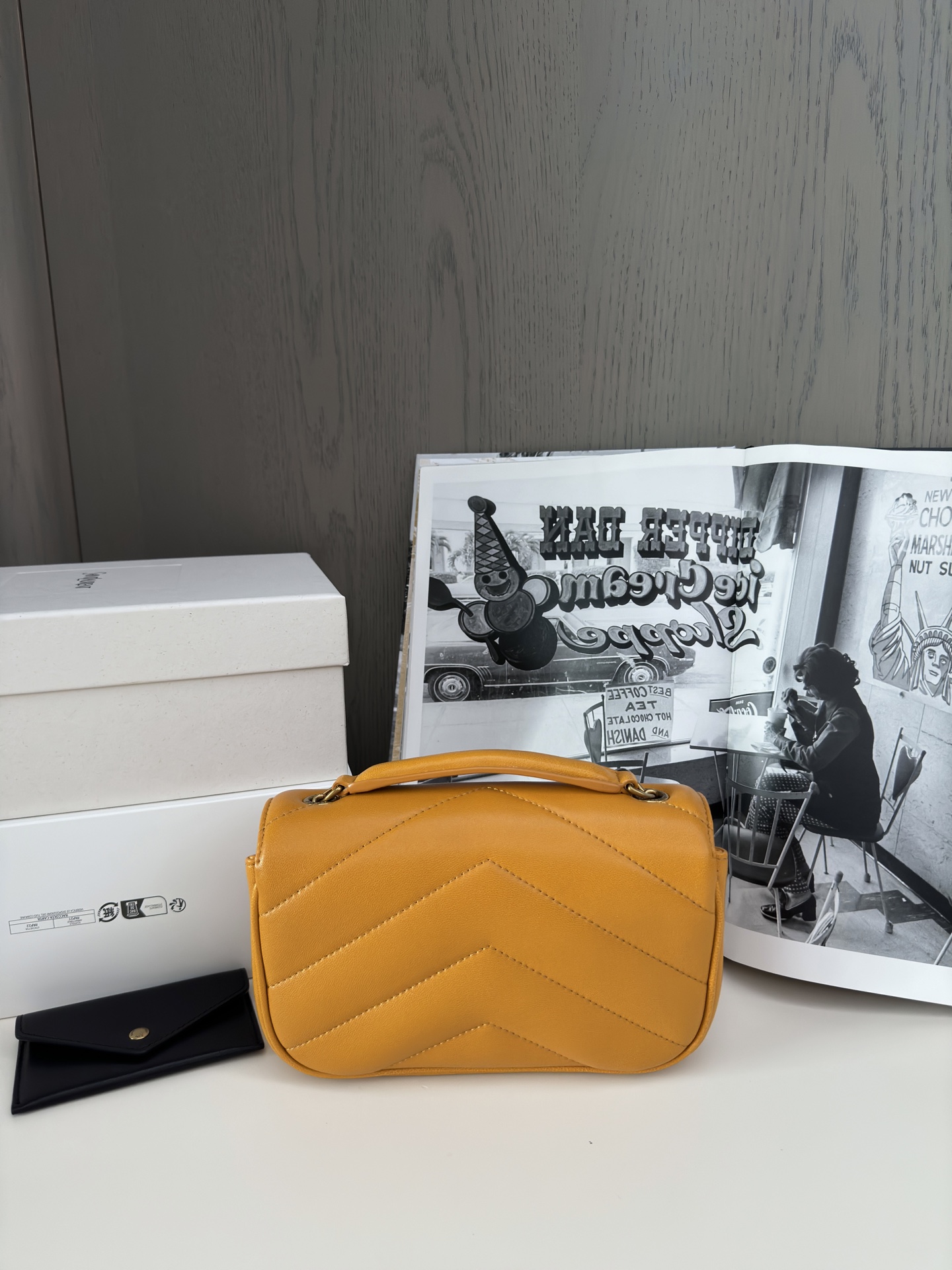 Bagsaaa Y51 Loulou Mini In Lambskin 821749 Caramel - 20 X 12 X 5 CM