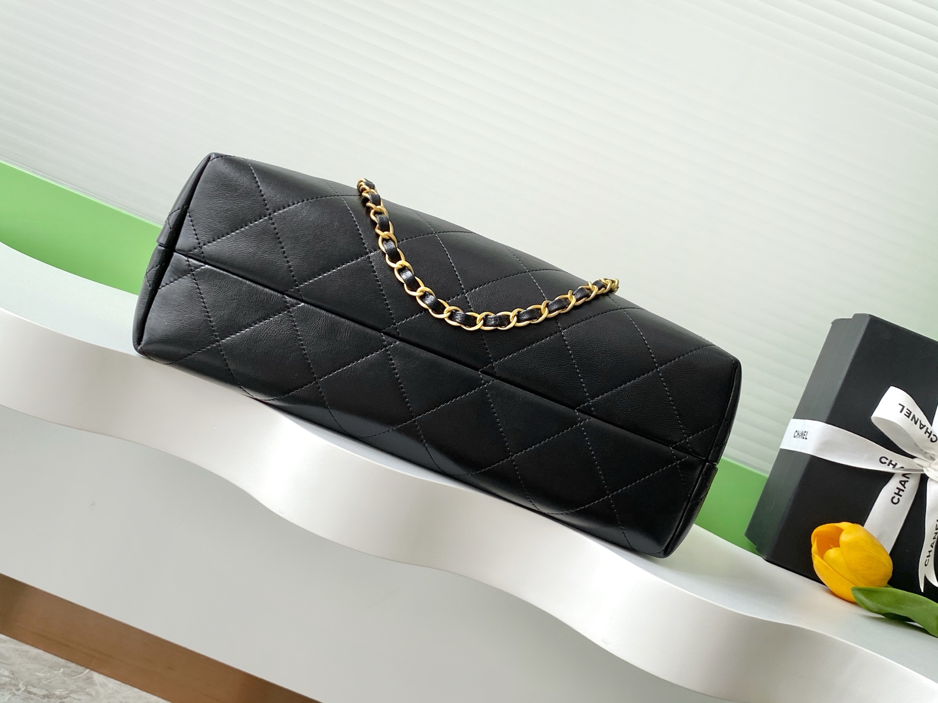 Bagsaaa Ch**el Small Tote AS5634 Beige & Black - 36cm