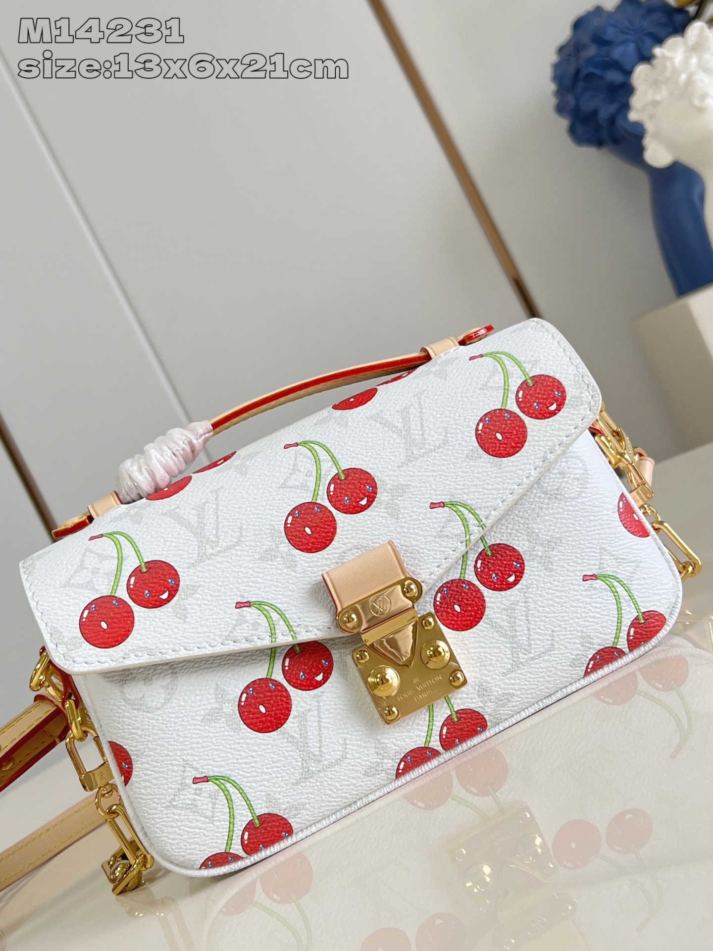 Bagsaaa M14231 LV x TM Pochette Métis East West Bag Monogram cherry - 21.5cm