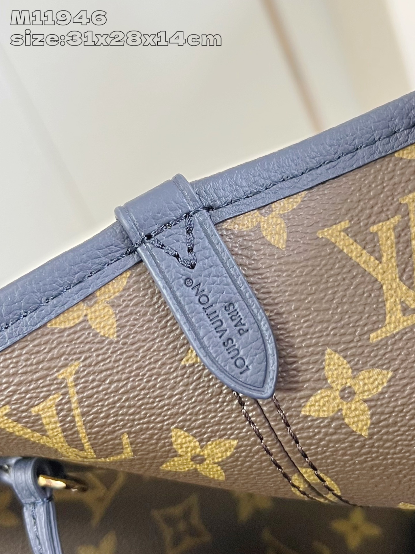 Bagsaaa LV M14994 Neverfull Inside Out MM Bag Navy Blue - 31cm