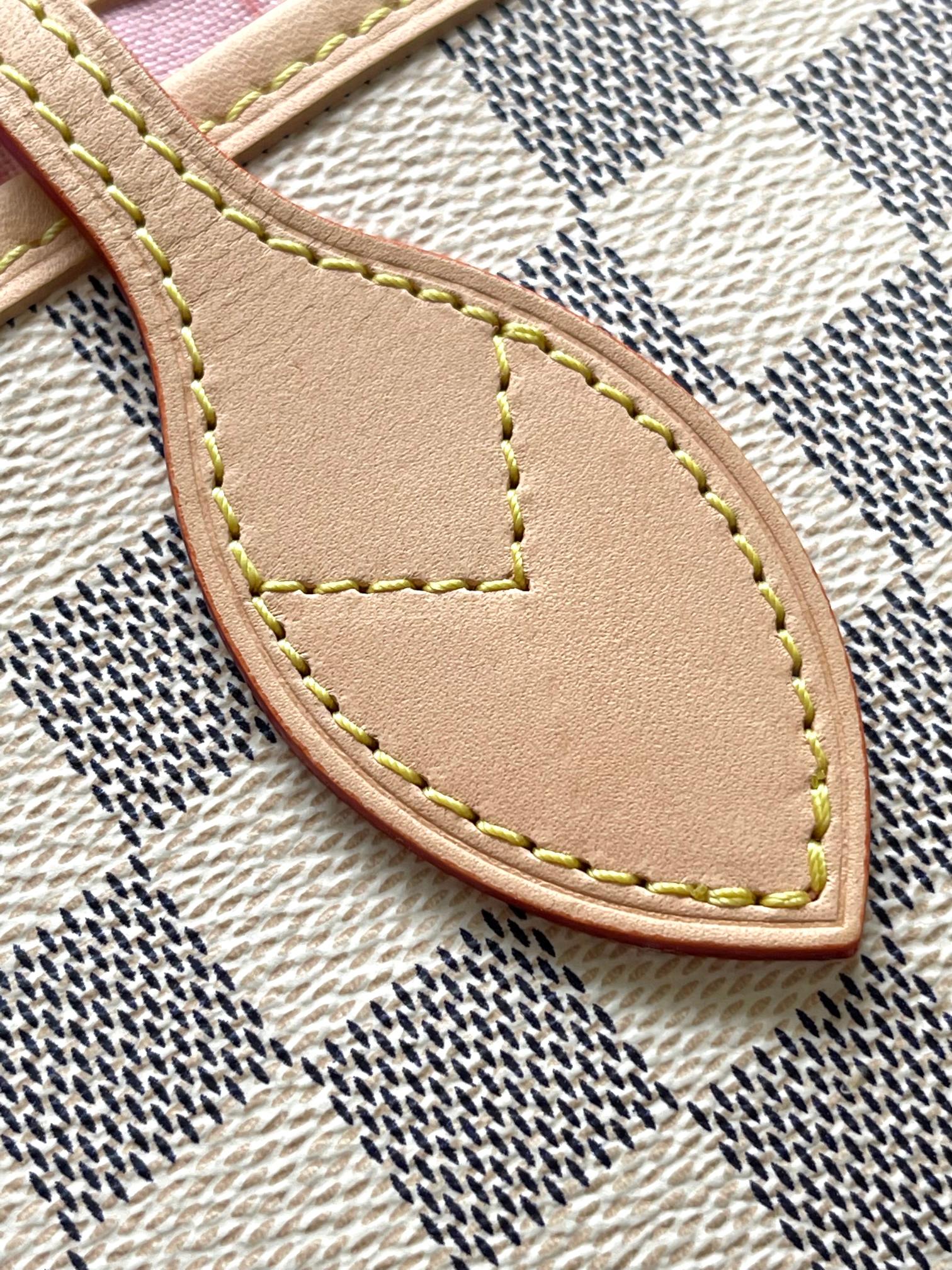 Bagsaaa LV N40601 Neverfull GM Tote Bag Damier Azur & Rose Pink - 39cm