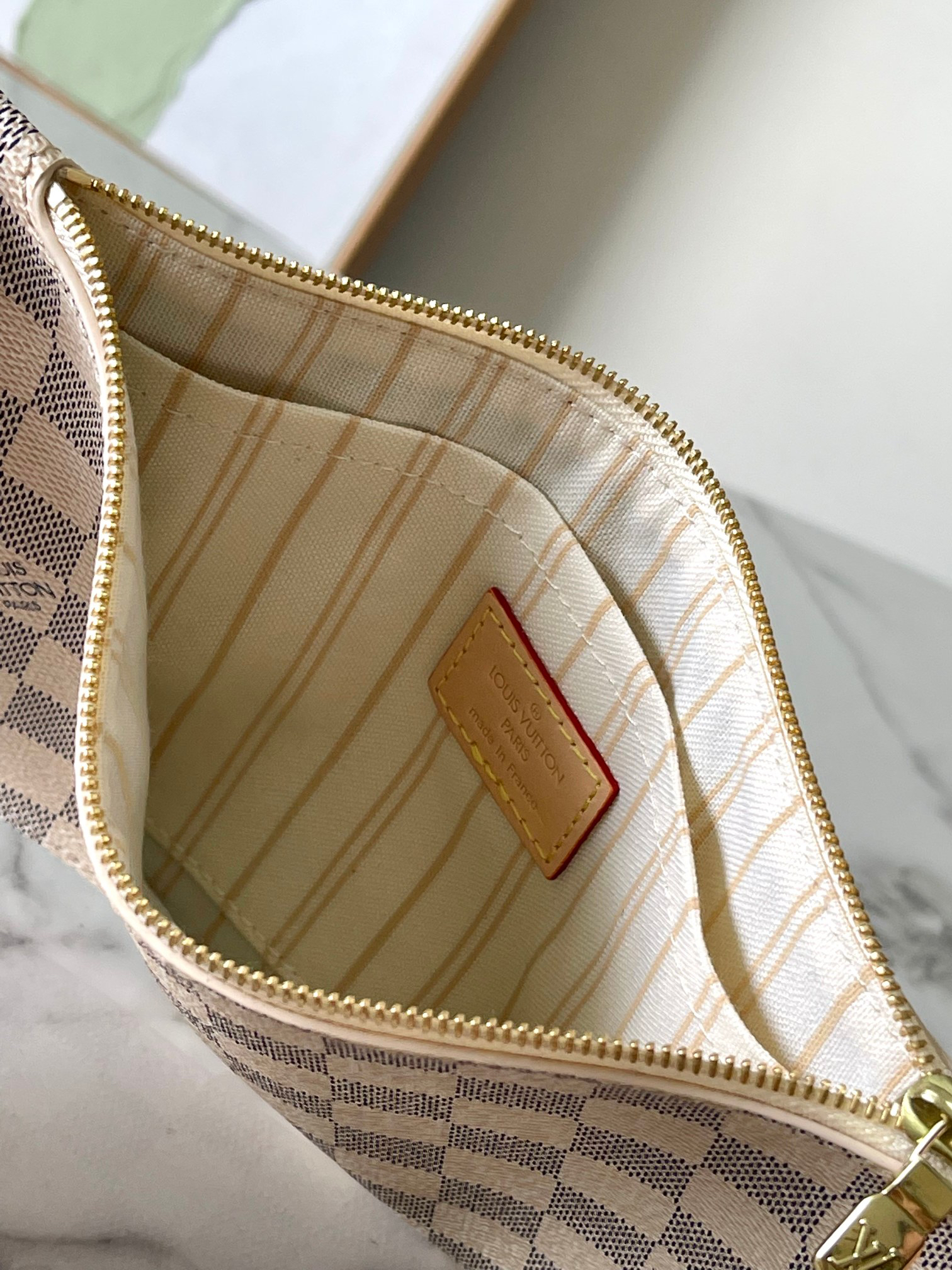 Bagsaaa LV N40602 Neverfull GM Tote Bag Damier Azur & Beige - 39cm