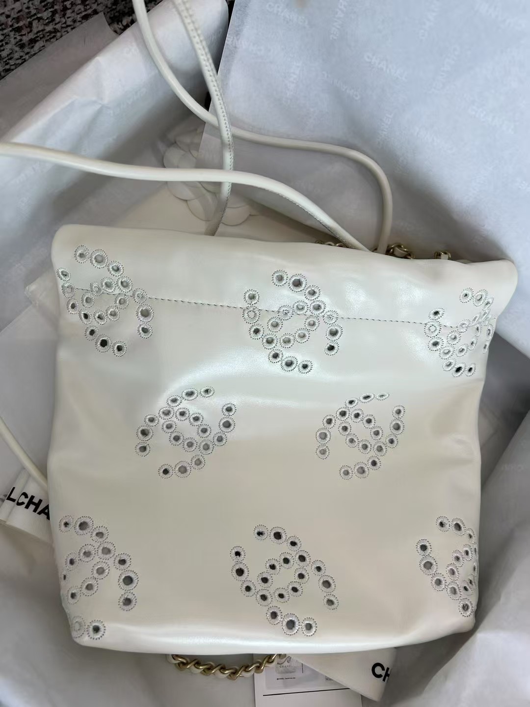 Bagsaaa Ch**el 22 Mini Handbag White AS3980 - 20 × 19 × 6 cm