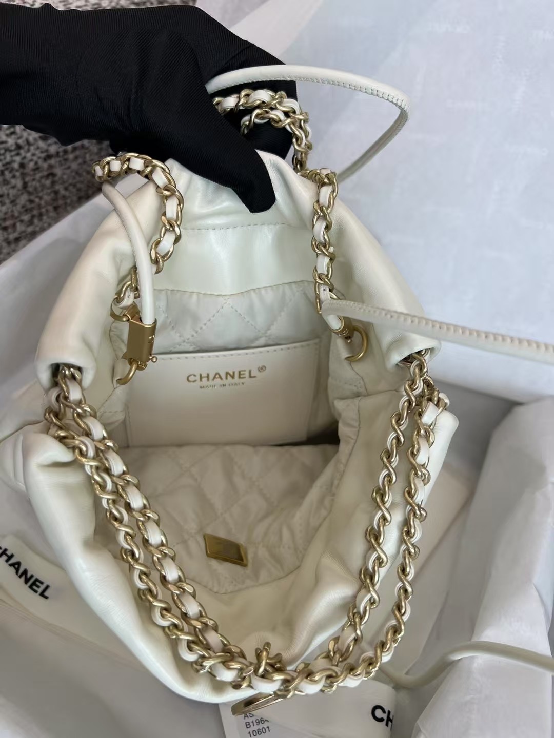 Bagsaaa Ch**el 22 Mini Handbag White AS3980 - 20 × 19 × 6 cm