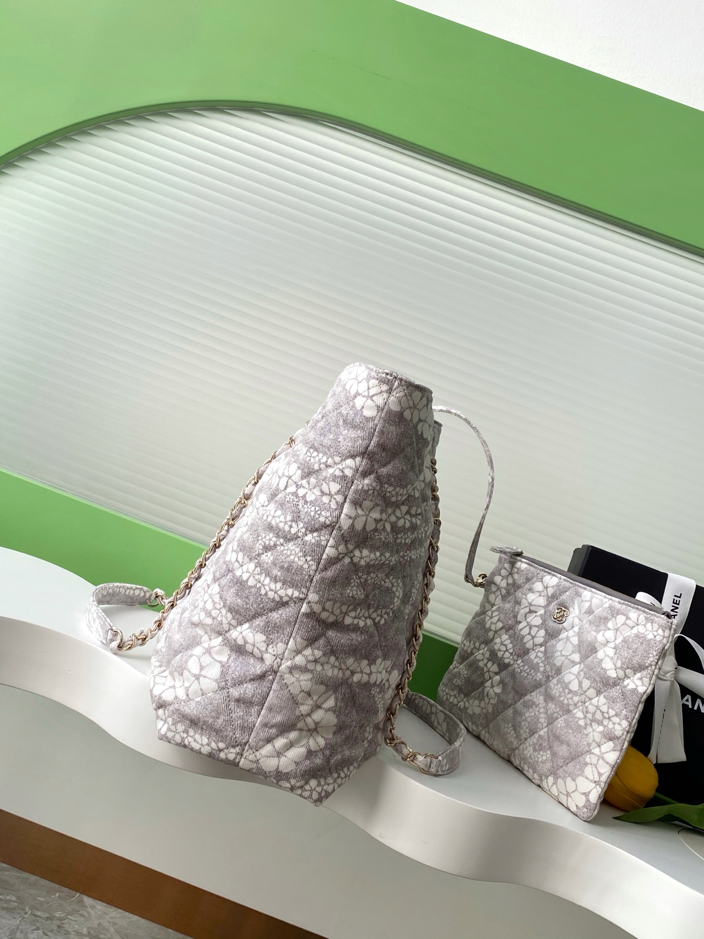 Bagsaaa Ch**el Shopping Bag AS5429 Gray - 37cm