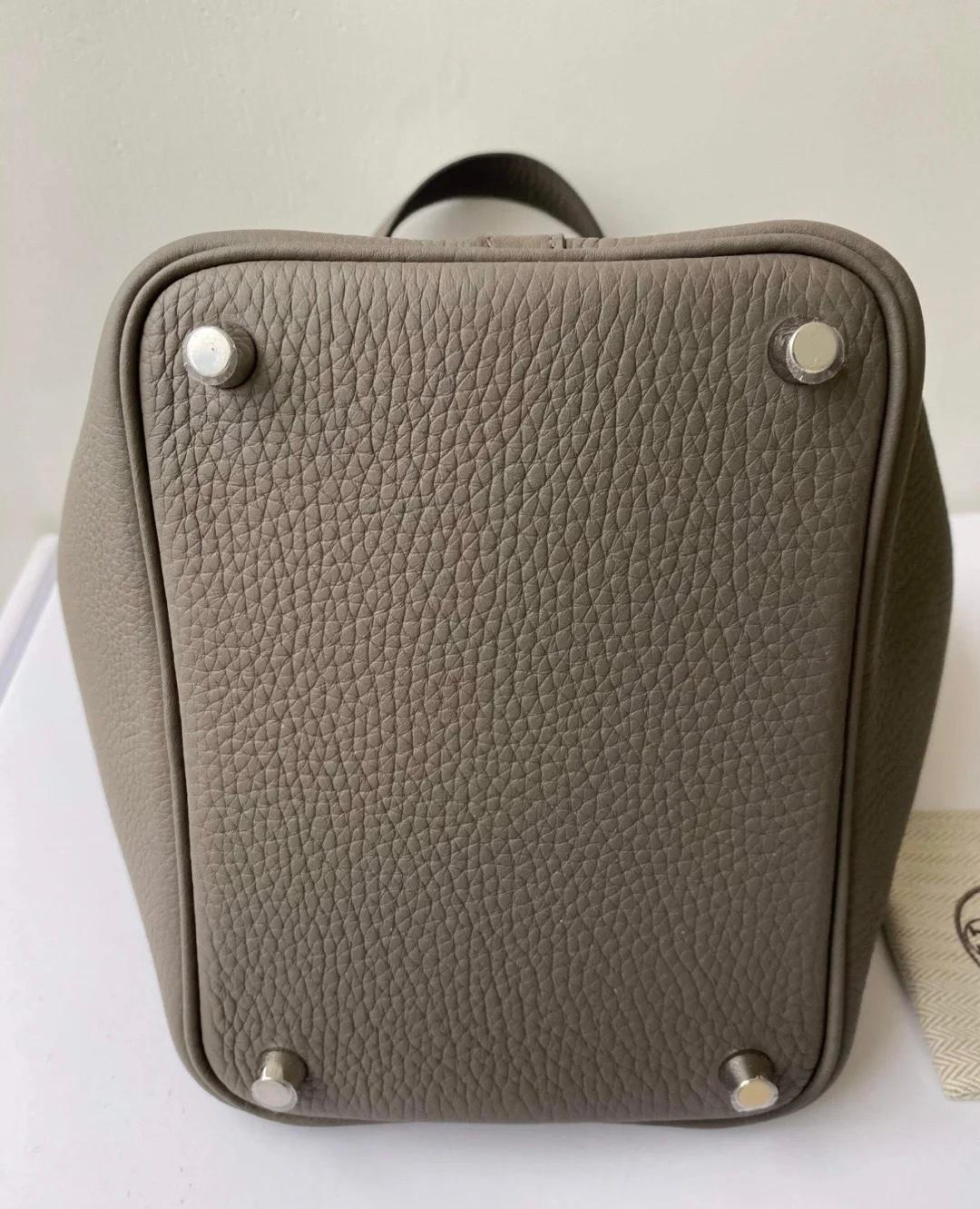 Bagsaaa H**me5 Picotin Togo Gray & Silver - 22cm