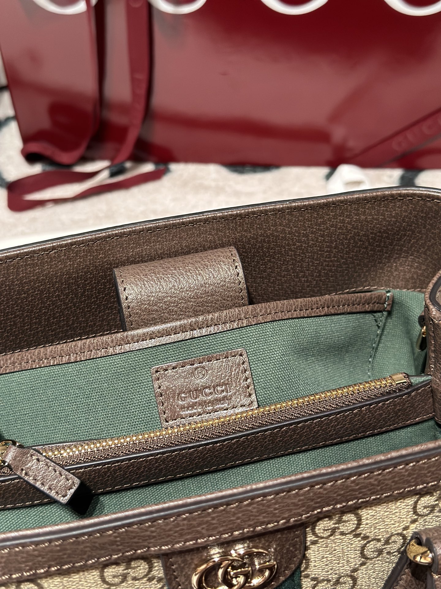 Bagsaaa Gvc*1 Ophidia small tote bag 836840 beige & brown - 25.5cm