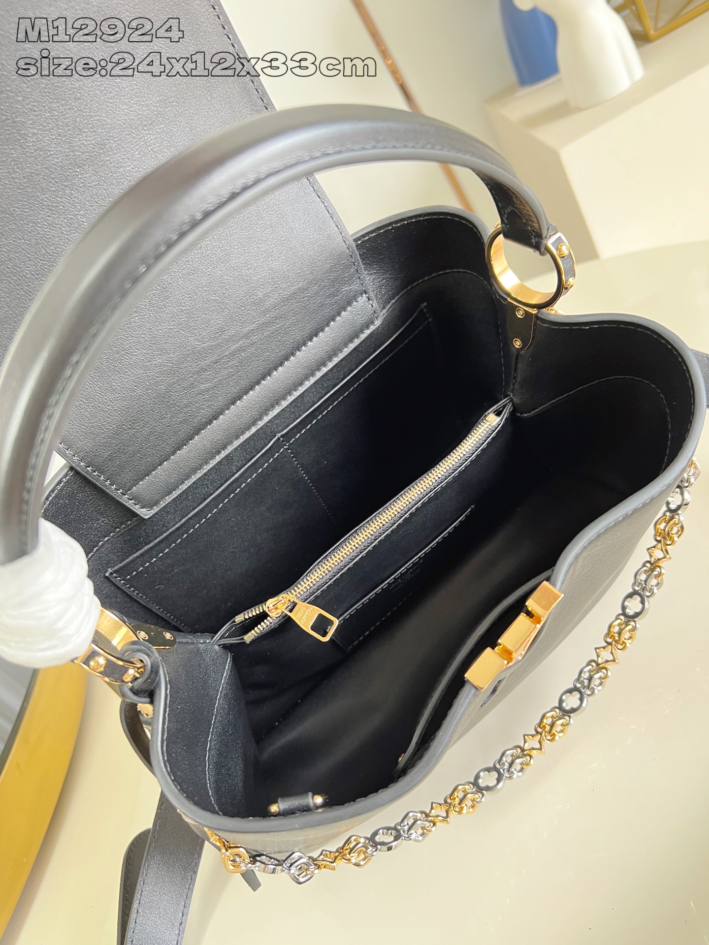 Bagsaaa LV M12924 Capucines MM Souple Black - 33cm