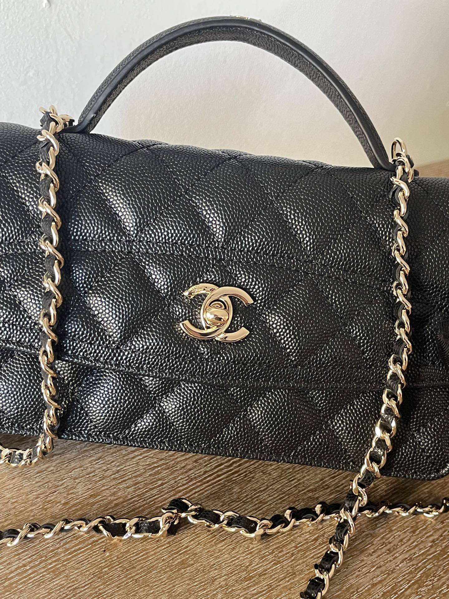 Bagsaaa Ch**el Clutch With Chain AP4402 Black - 18.5cm