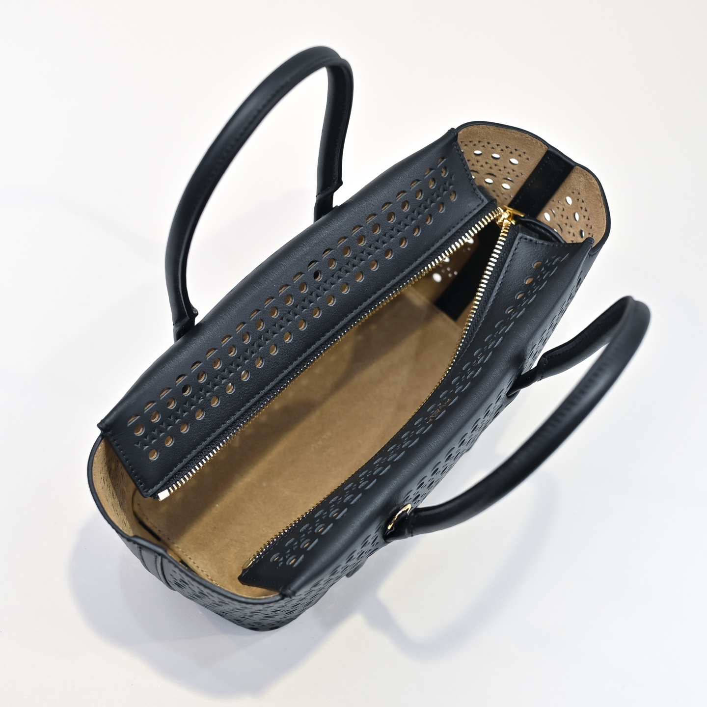 Bagsaaa Alaia Neo Mina 20 Bag In Vienne Calfskin Black - 20cm