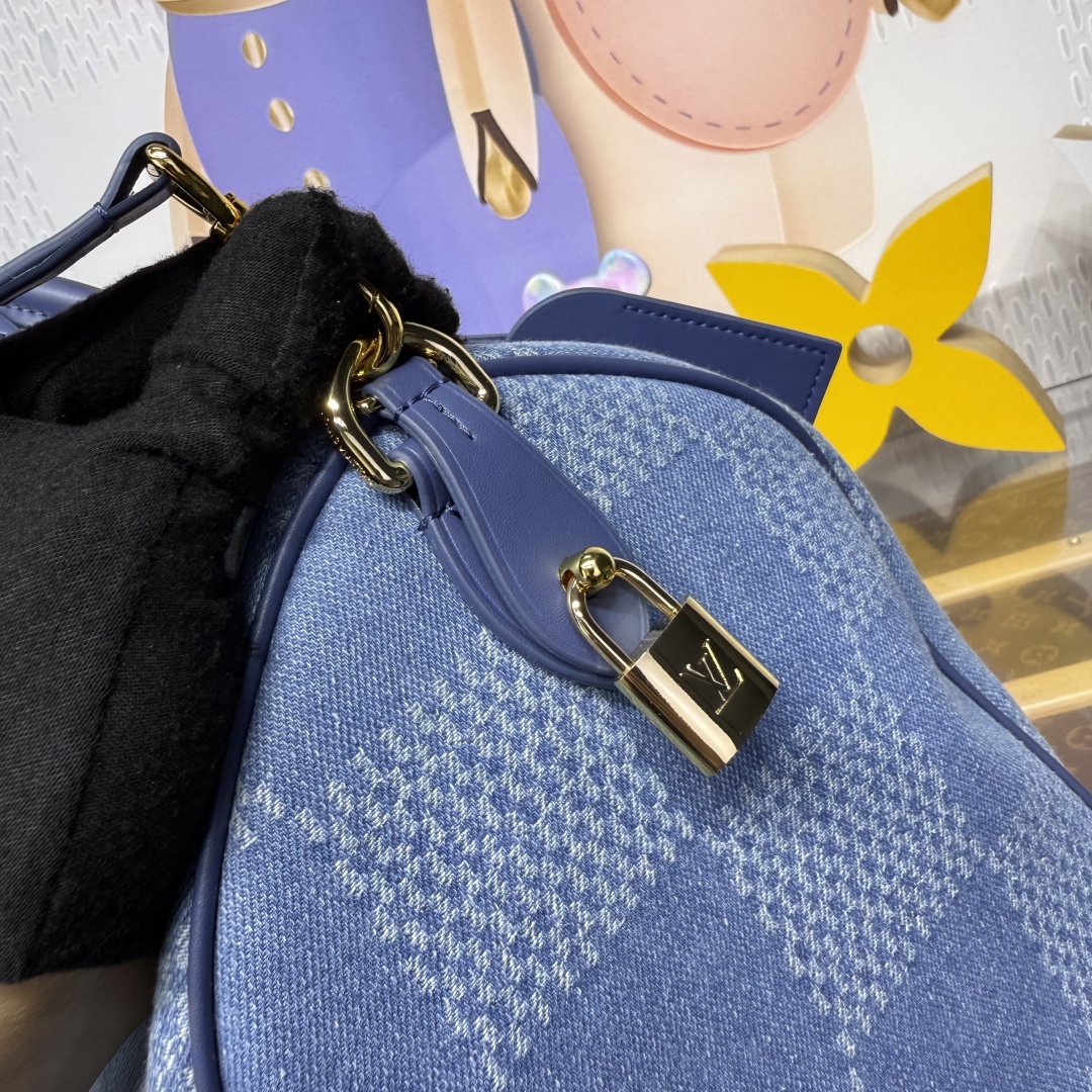 Bagsaaa LV N00203 Speedy 30 Bandoulière Denim Blue - 34cm