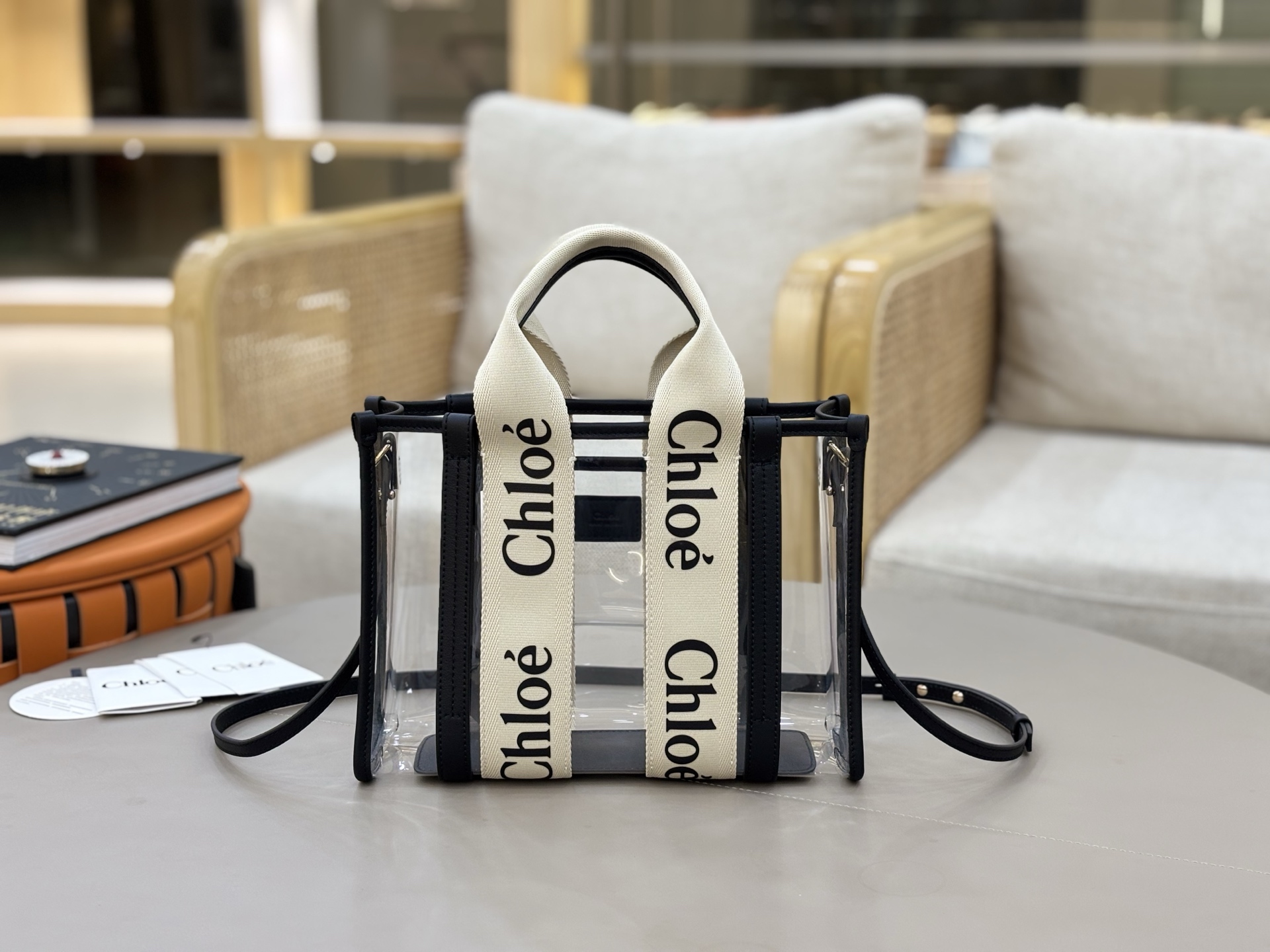 Bagsaaa Chloe Small Woody tote bag in jelly & leather - 26.5cm