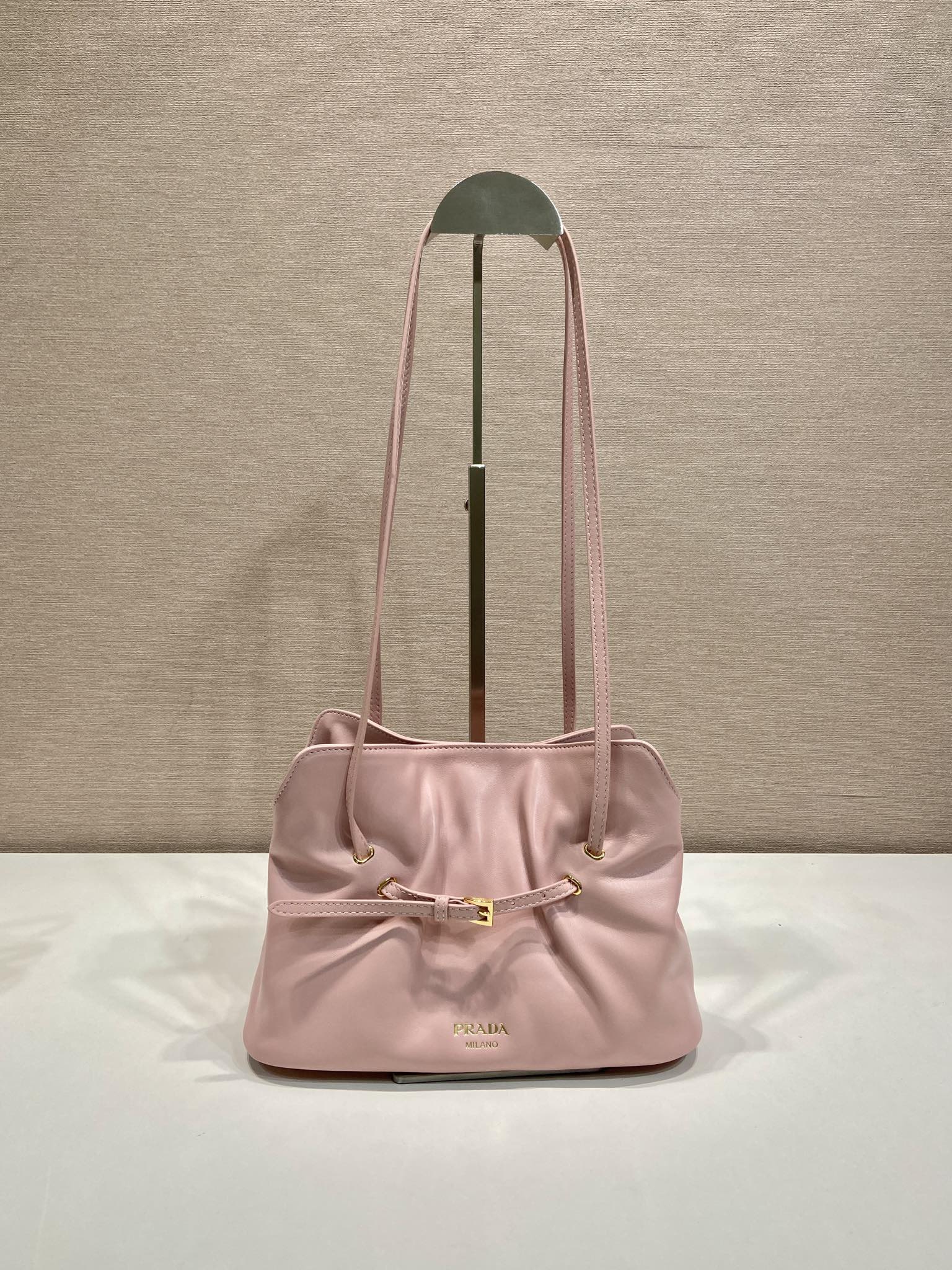 Bagsaaa Pra*a Small Pra*a Dada nappa leather bag 1BG586 light pink - 25cm