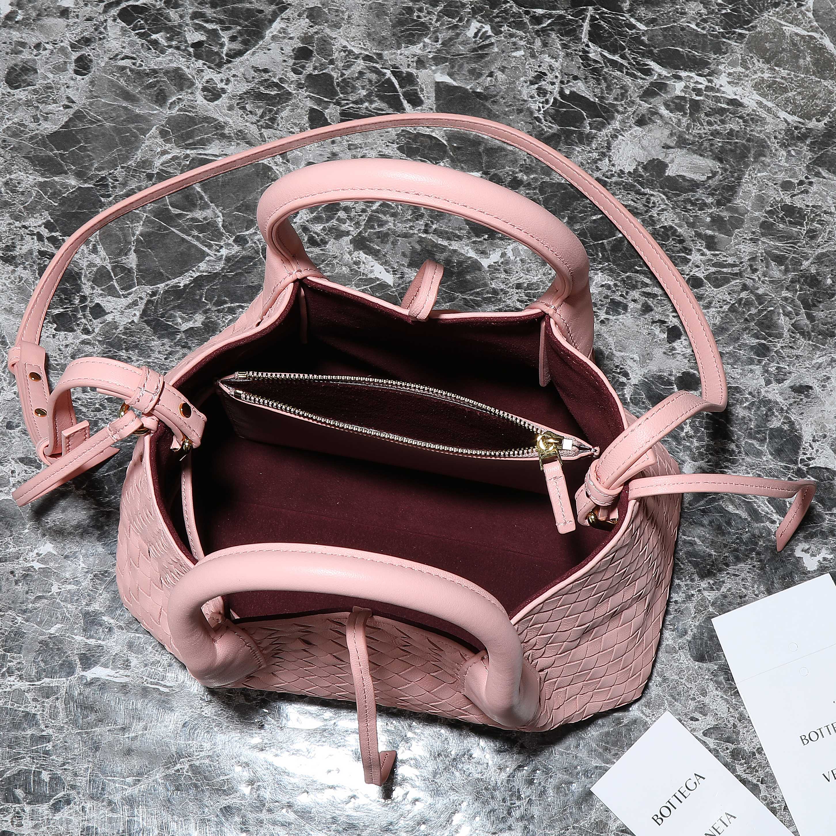 Bagsaaa B0tt*ga Ven*ta Small Pinacoteca Tote 819004 pink - 24cm