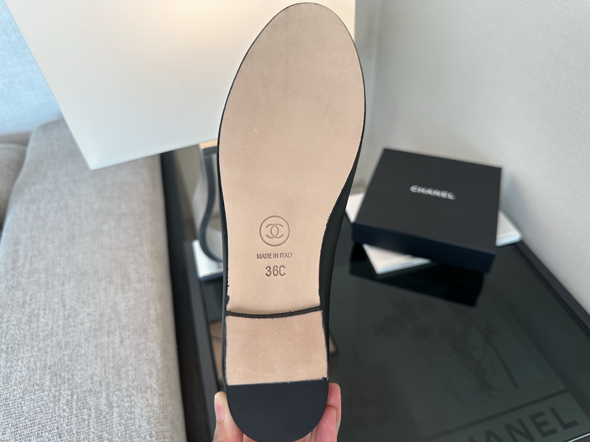 Bagsaaa Ch**el Ballet flats Back Lambskin & Patent Calfskin G02819