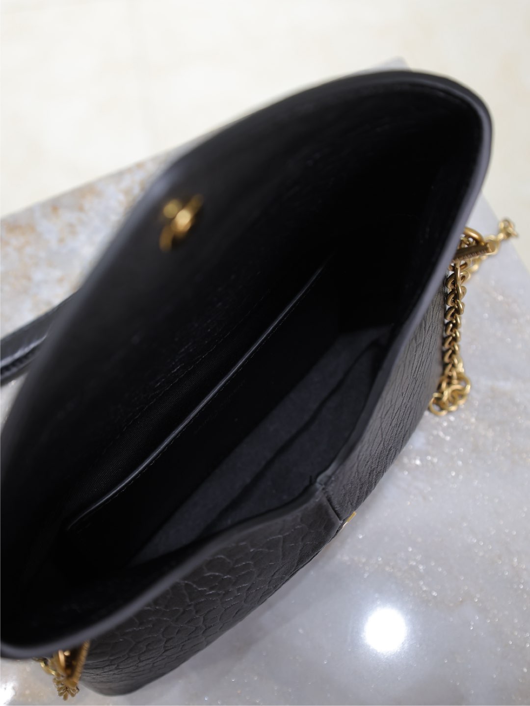 Bagsaaa Y51 CASSANDRE chain clutch in lambskin 819271 black - 19cm