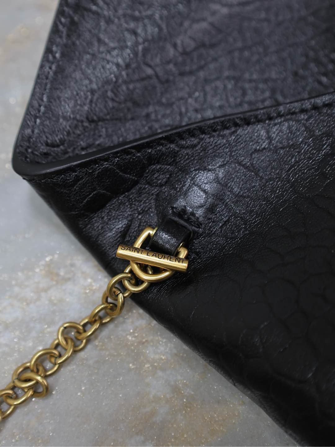 Bagsaaa Y51 CASSANDRE chain clutch in lambskin 819271 black - 19cm