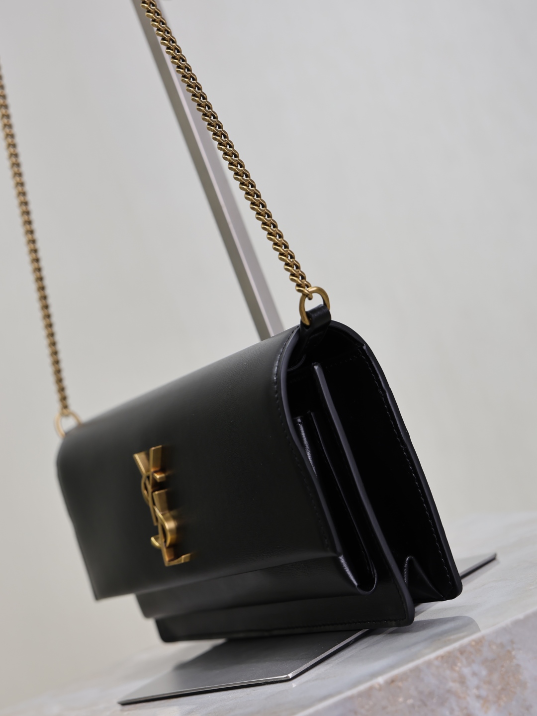 Bagsaaa Y51 SUNSET clutch in BOX Sa1nt Lau*nt 810997 black - 22cm