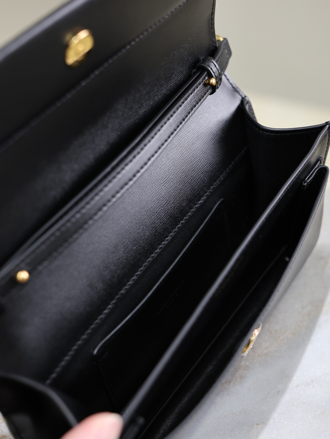 Bagsaaa Y51 SUNSET clutch in BOX Sa1nt Lau*nt 810997 black - 22cm