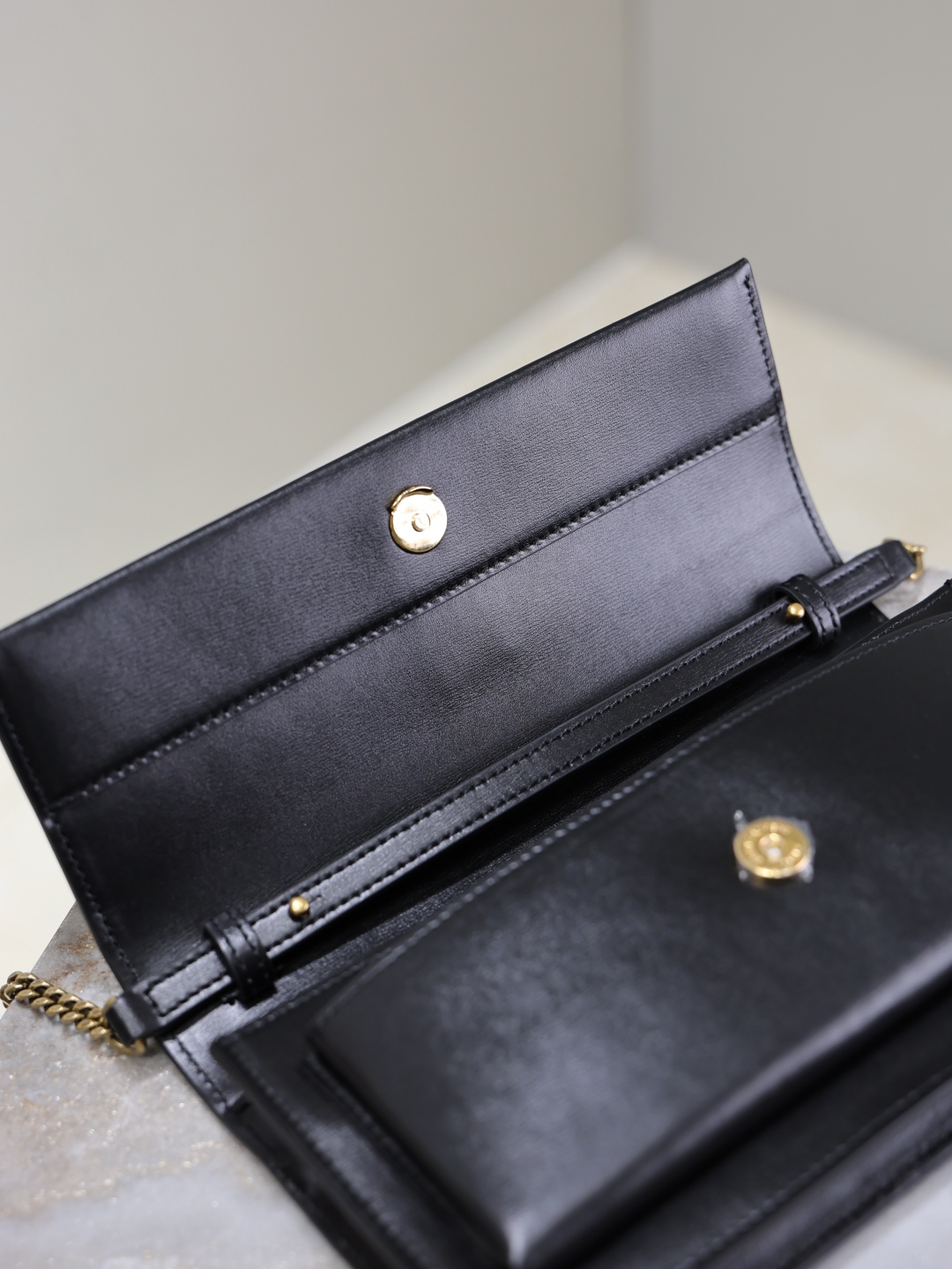 Bagsaaa Y51 SUNSET clutch in BOX Sa1nt Lau*nt 810997 black - 22cm