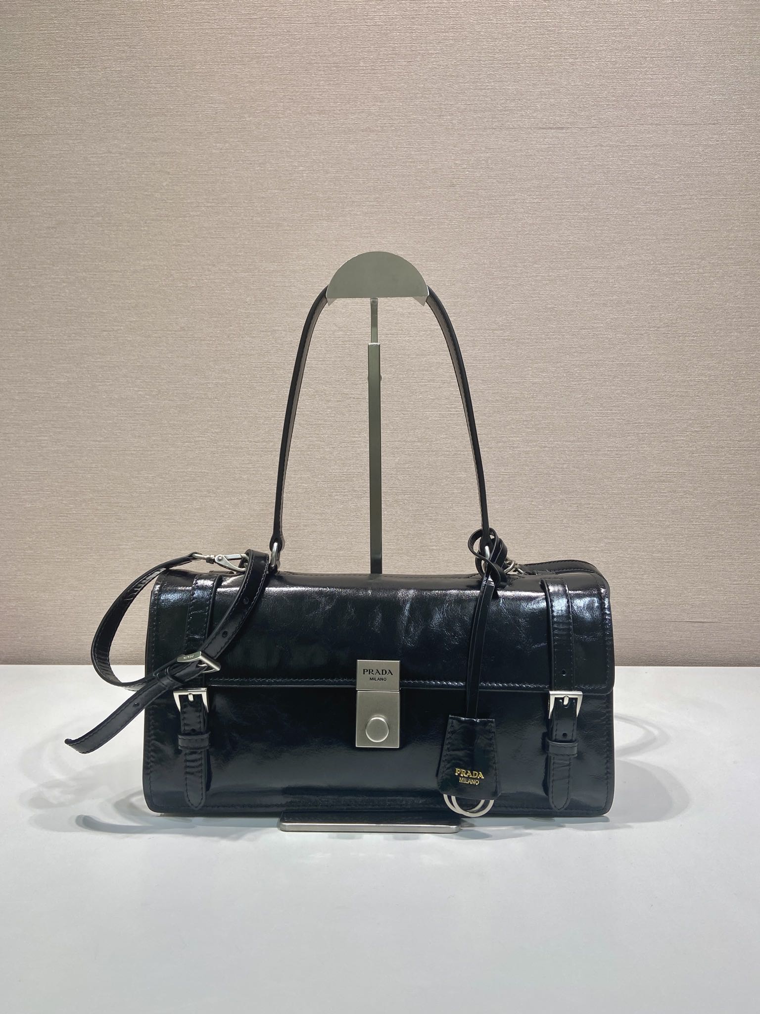 Bagsaaa Pra*a Medium leather handbag 1BN026 black - 32cm