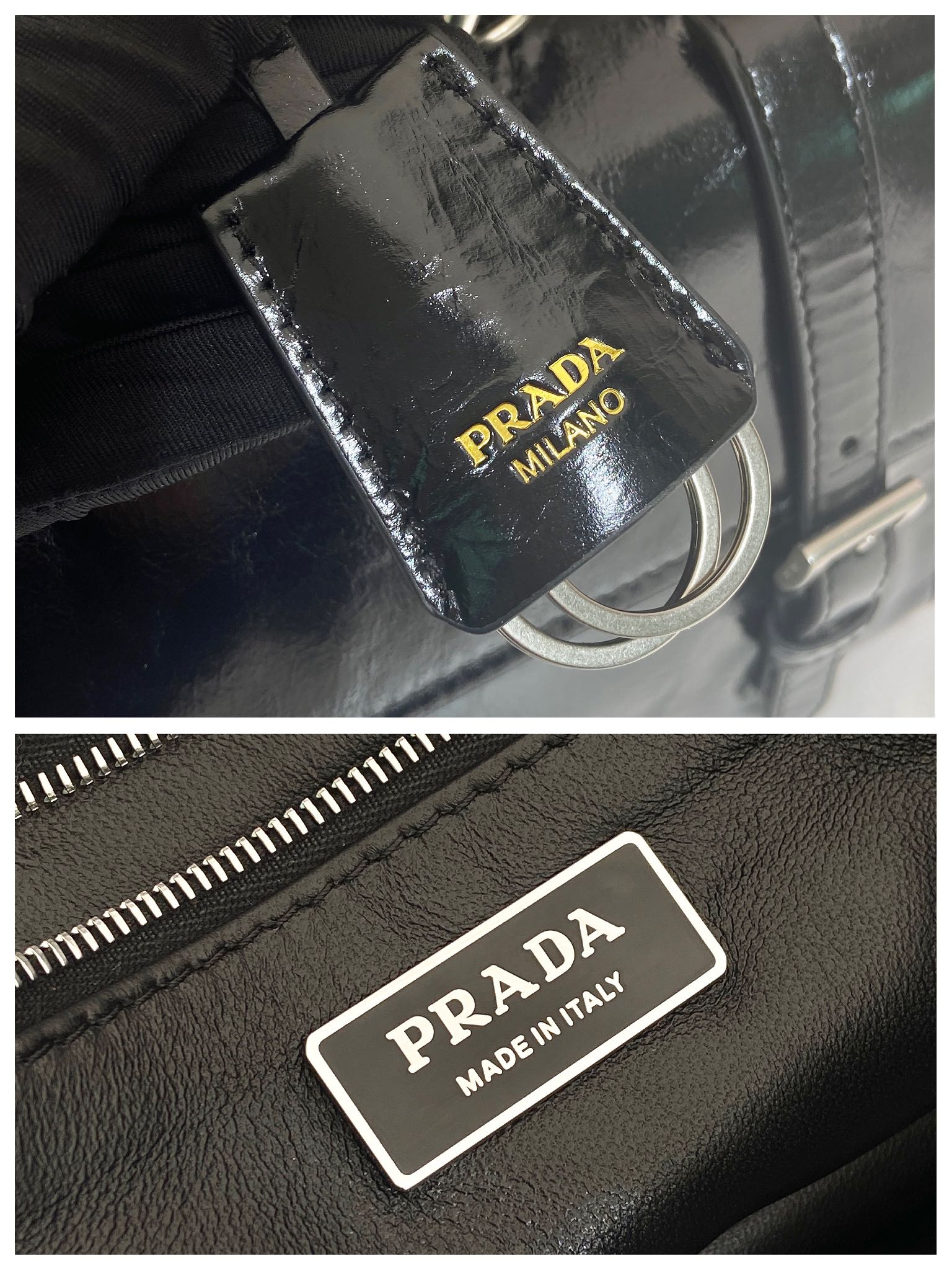 Bagsaaa Pra*a Medium leather handbag 1BN026 black - 32cm