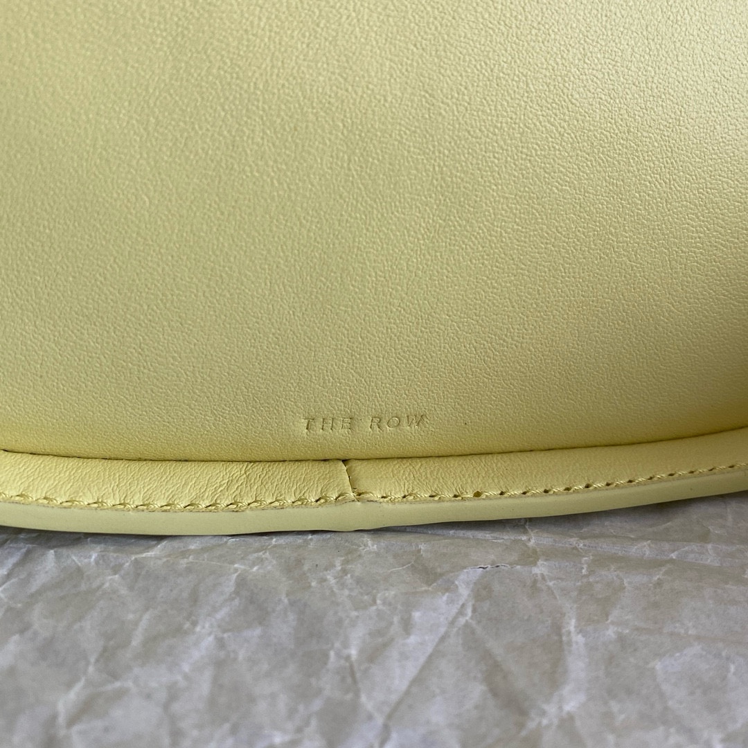 Bagsaaa The R0w Yellow Half Moon Leather Shoulder Bag - 21cm