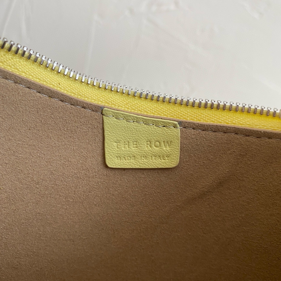 Bagsaaa The R0w Yellow Half Moon Leather Shoulder Bag - 21cm