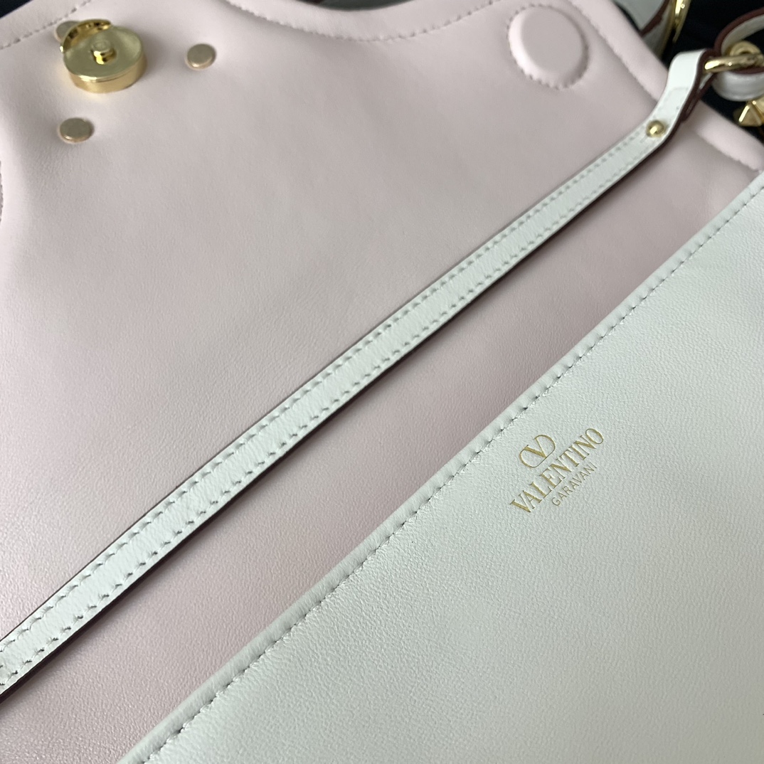 Bagsaaa Va1e*ntin0 Garavani VLogo Signature leather shoulder bag white - 26cm