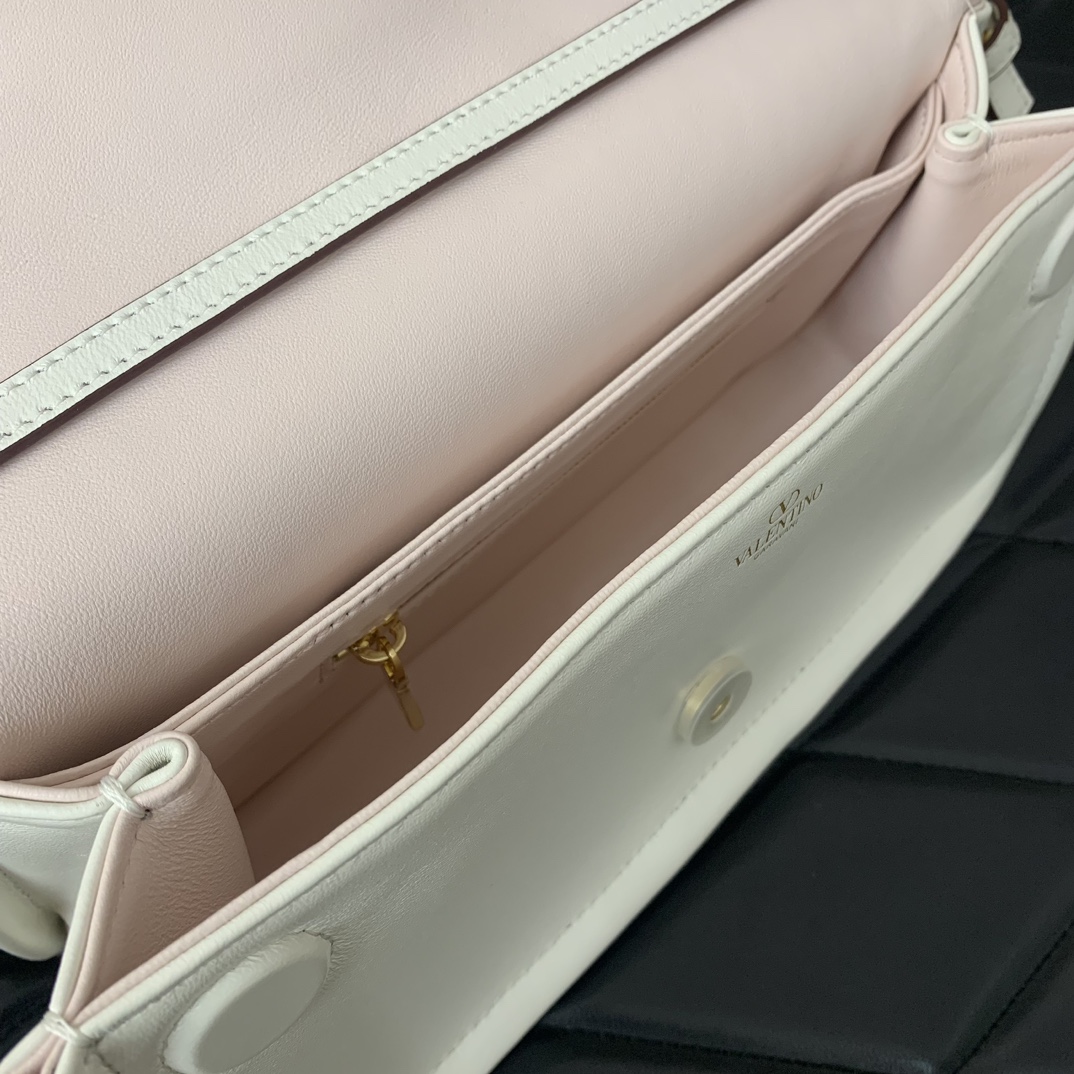 Bagsaaa Va1e*ntin0 Garavani VLogo Signature leather shoulder bag white - 26cm