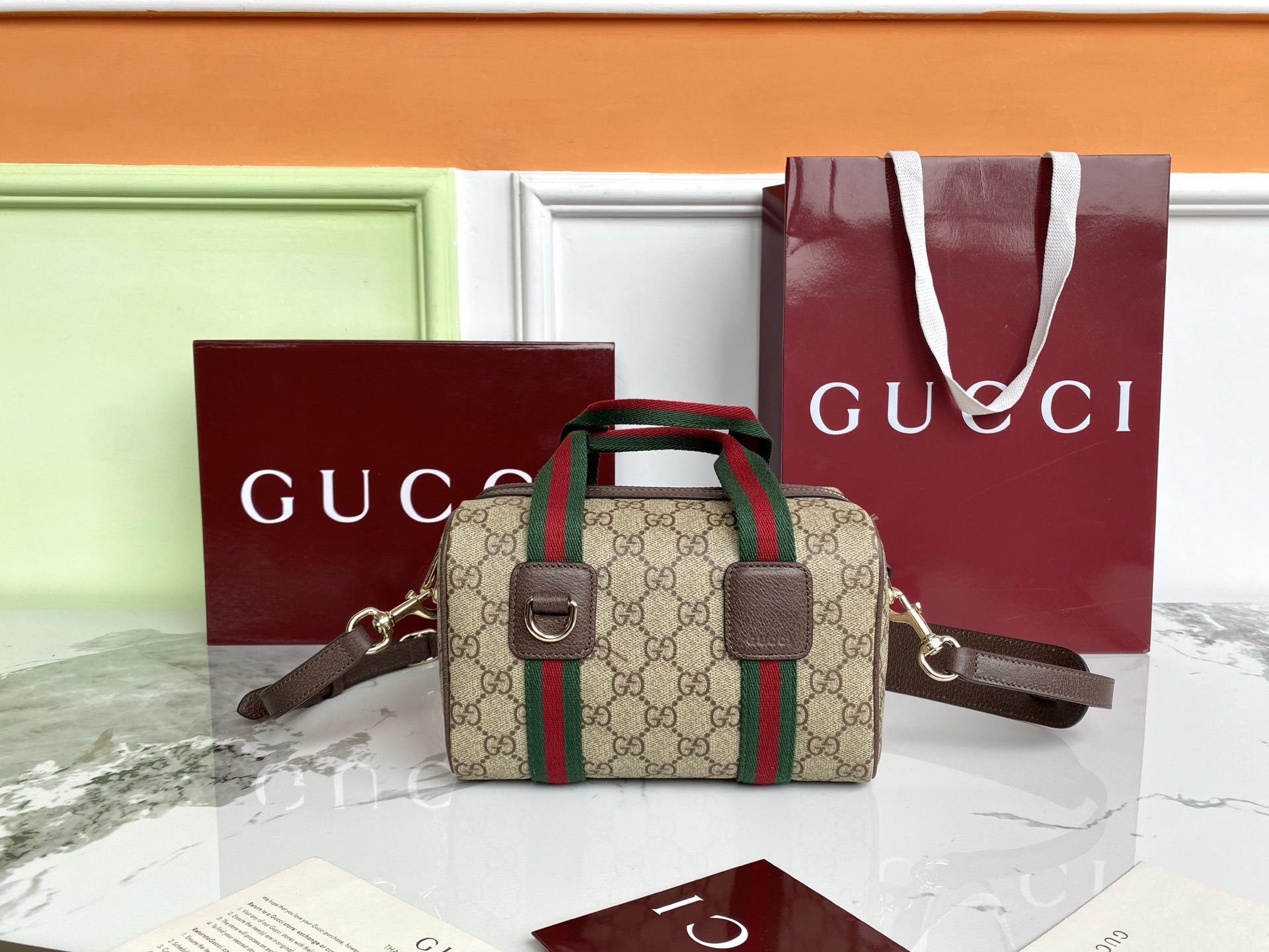 Bagsaaa Gvc*1 Mini GG handbag 859975 brown & beige - 20cm