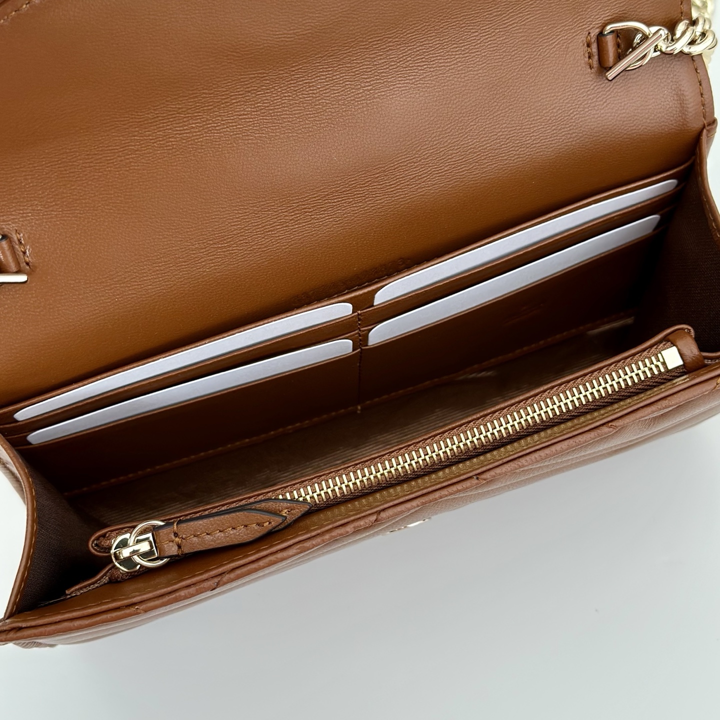 Bagsaaa Gvc*1 GG Marmont wallet on chain ‎837745 brown - 19.5cm