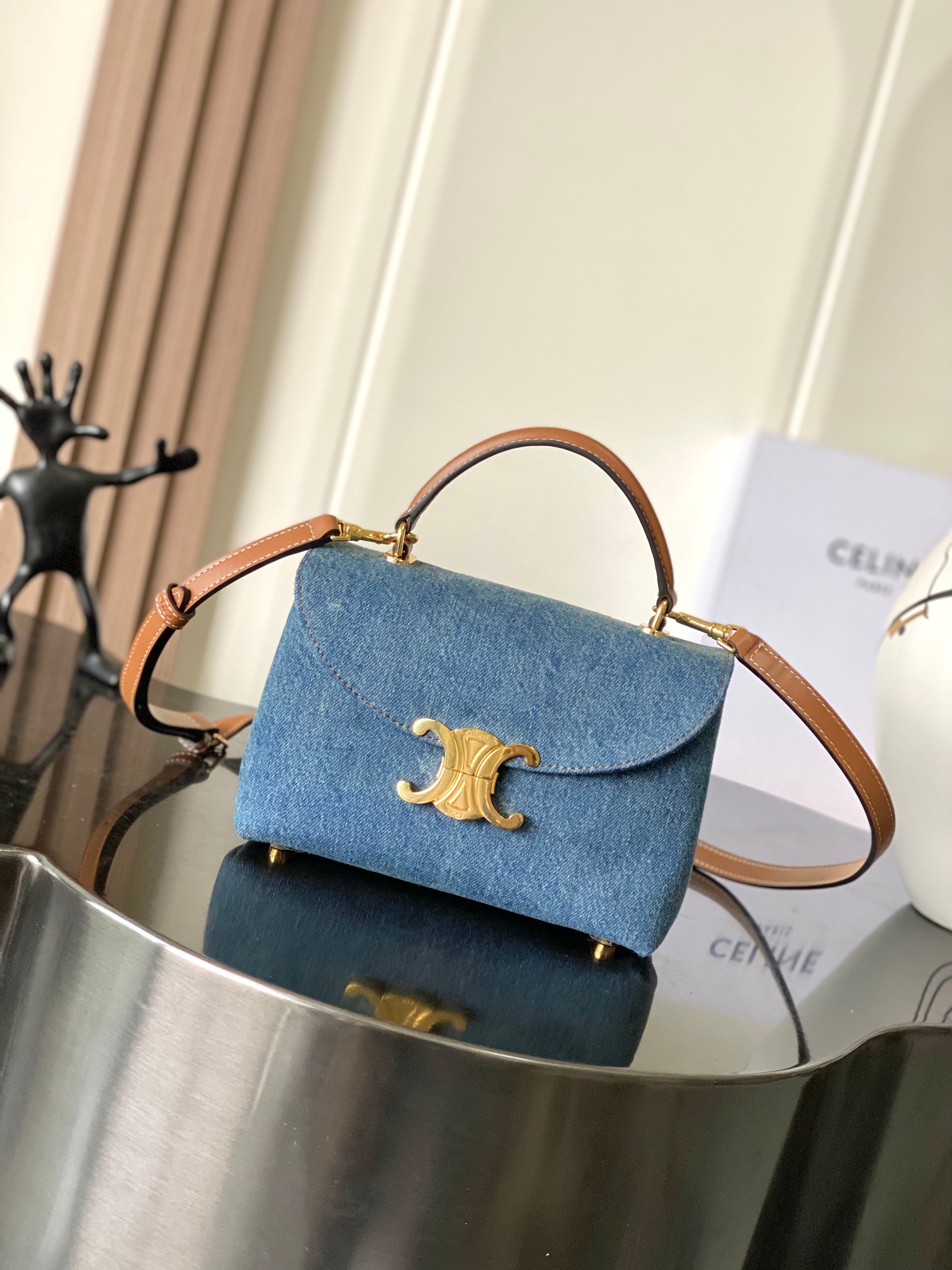 Bagsaaa Ce1i*e Teen Nino Bag In Denim 118112 - 20.5cm