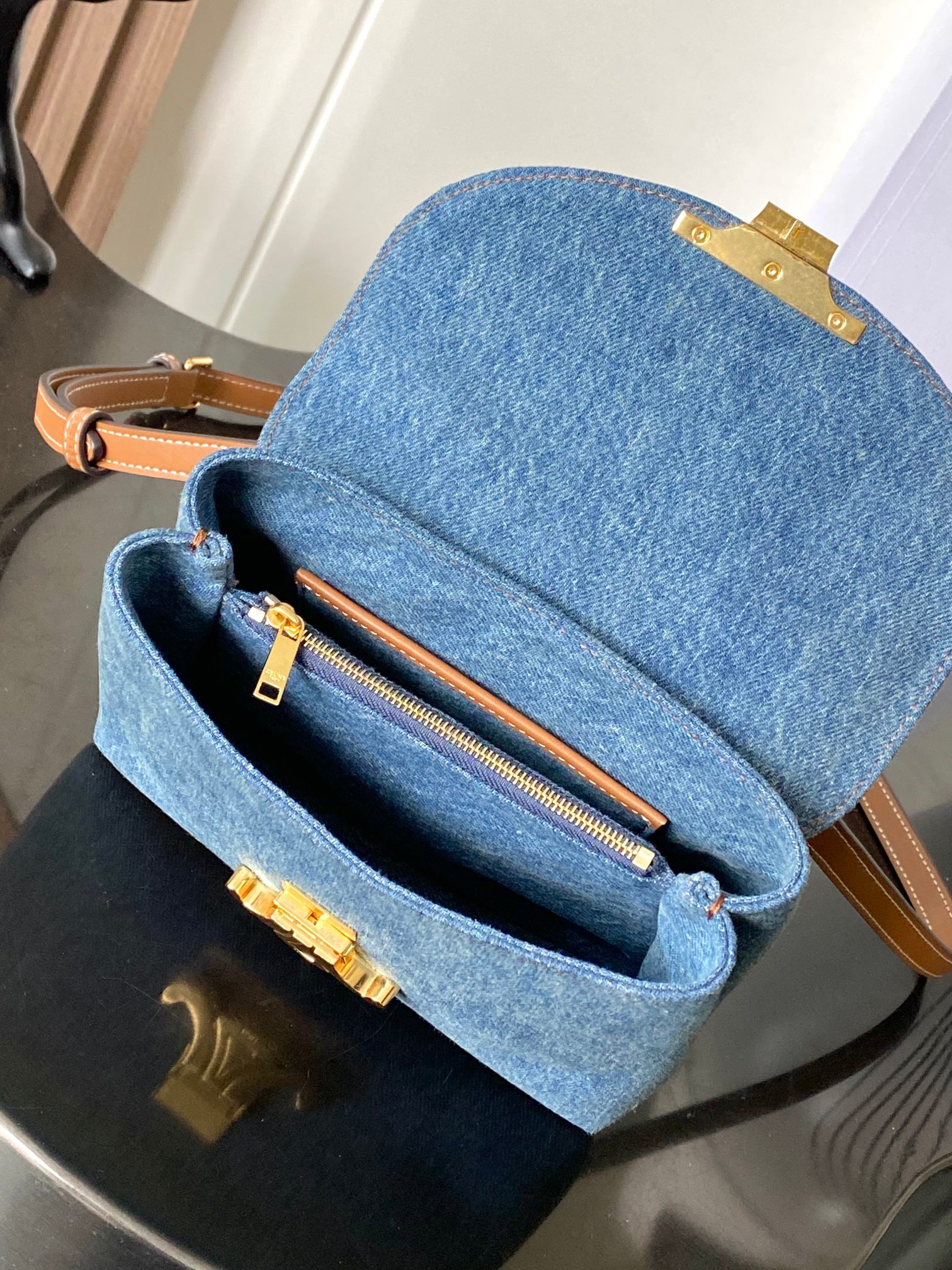 Bagsaaa Ce1i*e Teen Nino Bag In Denim 118112 - 20.5cm