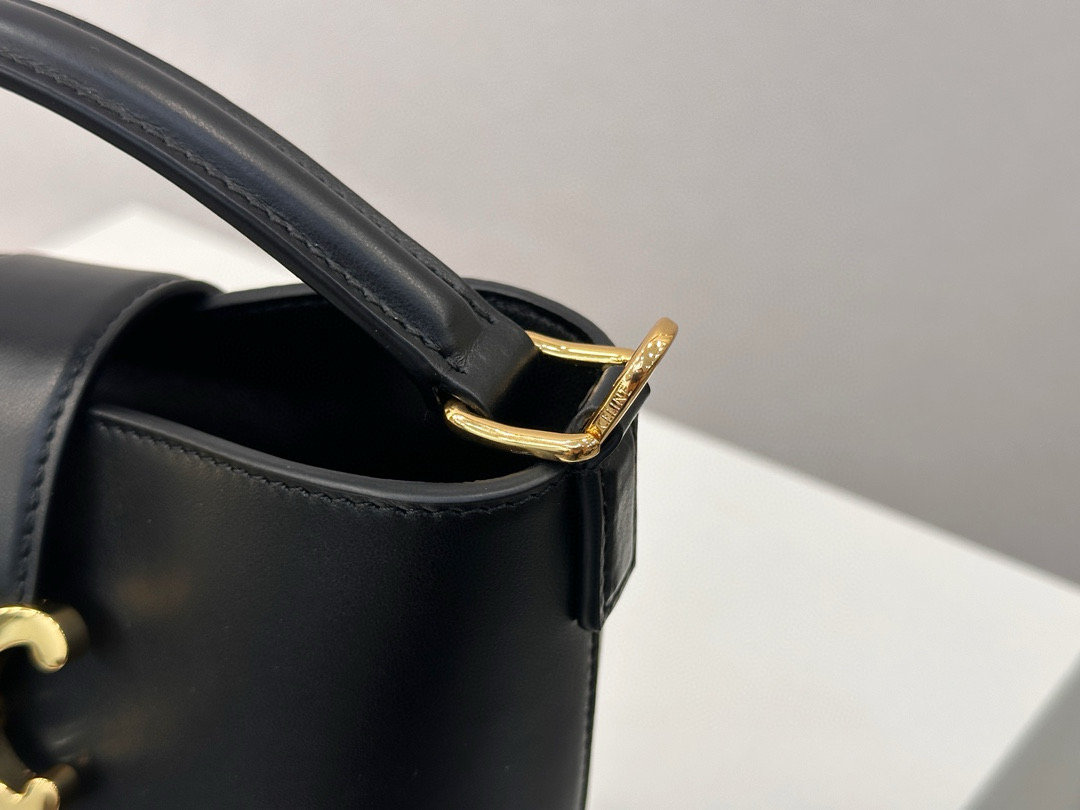 Bagsaaa Ce1i*e Mini Bucket L0vise in smooth calfskin 10N473 black - 16cm