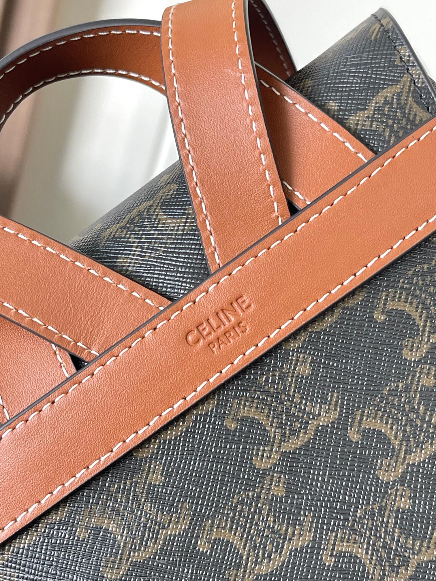 Bagsaaa Backpack Ce1i*e Bonnie In Triomphe Canvas And Calfskin 118702 - 25cm