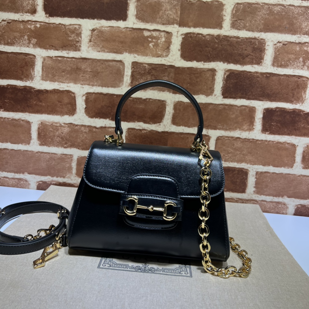 Bagsaaa Gvc*1 Horsebit 1955 mini top handle bag 703848 black - 22cm